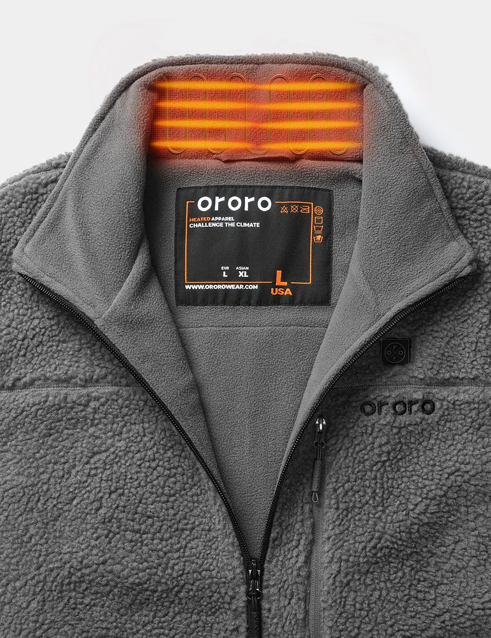 Men's Heated Recycled Fleece Gilet - Grey