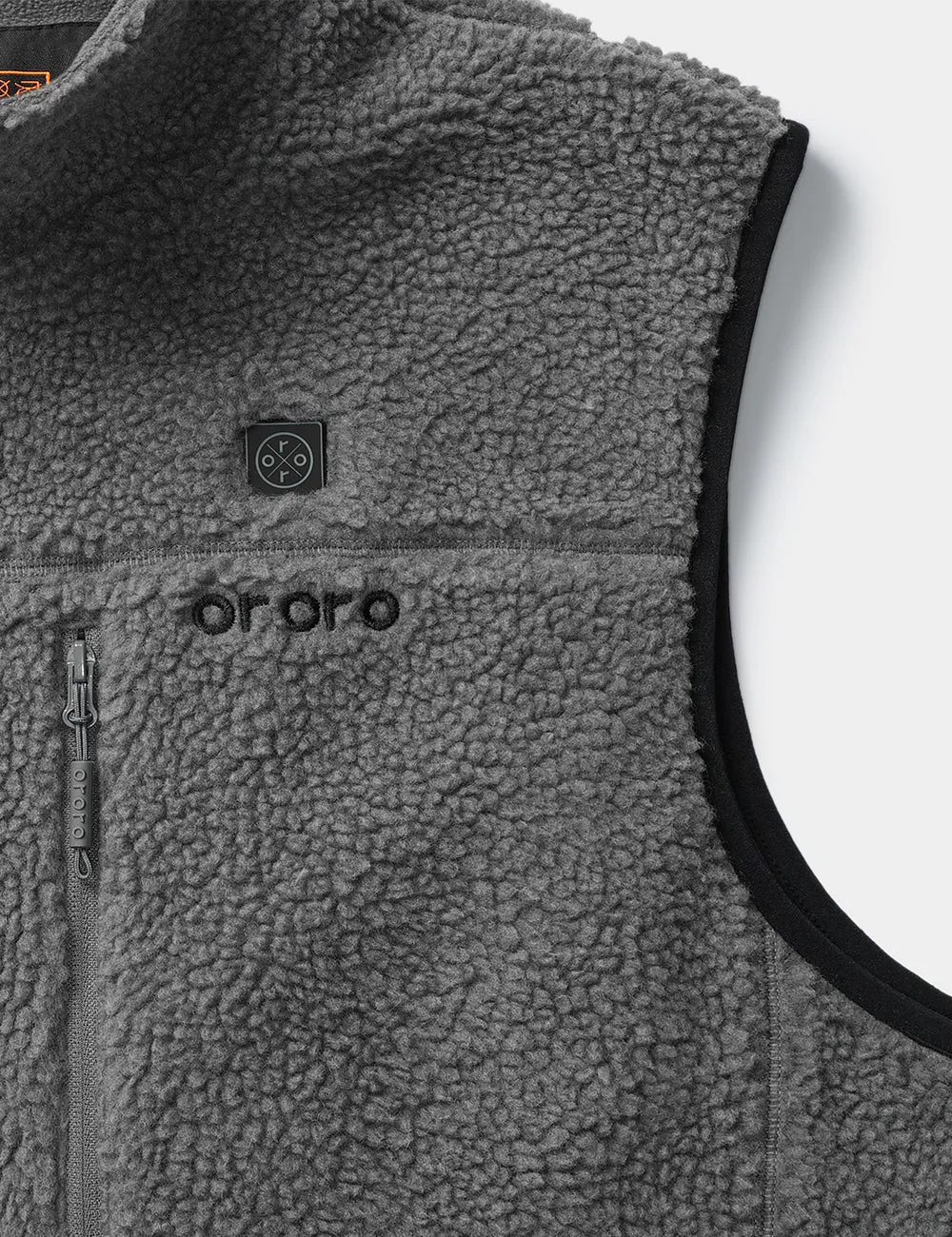 Men's Heated Recycled Fleece Gilet - Grey