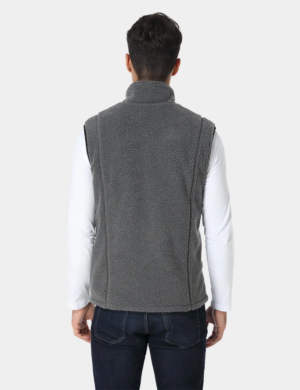 Men's Heated Recycled Fleece Gilet - Grey