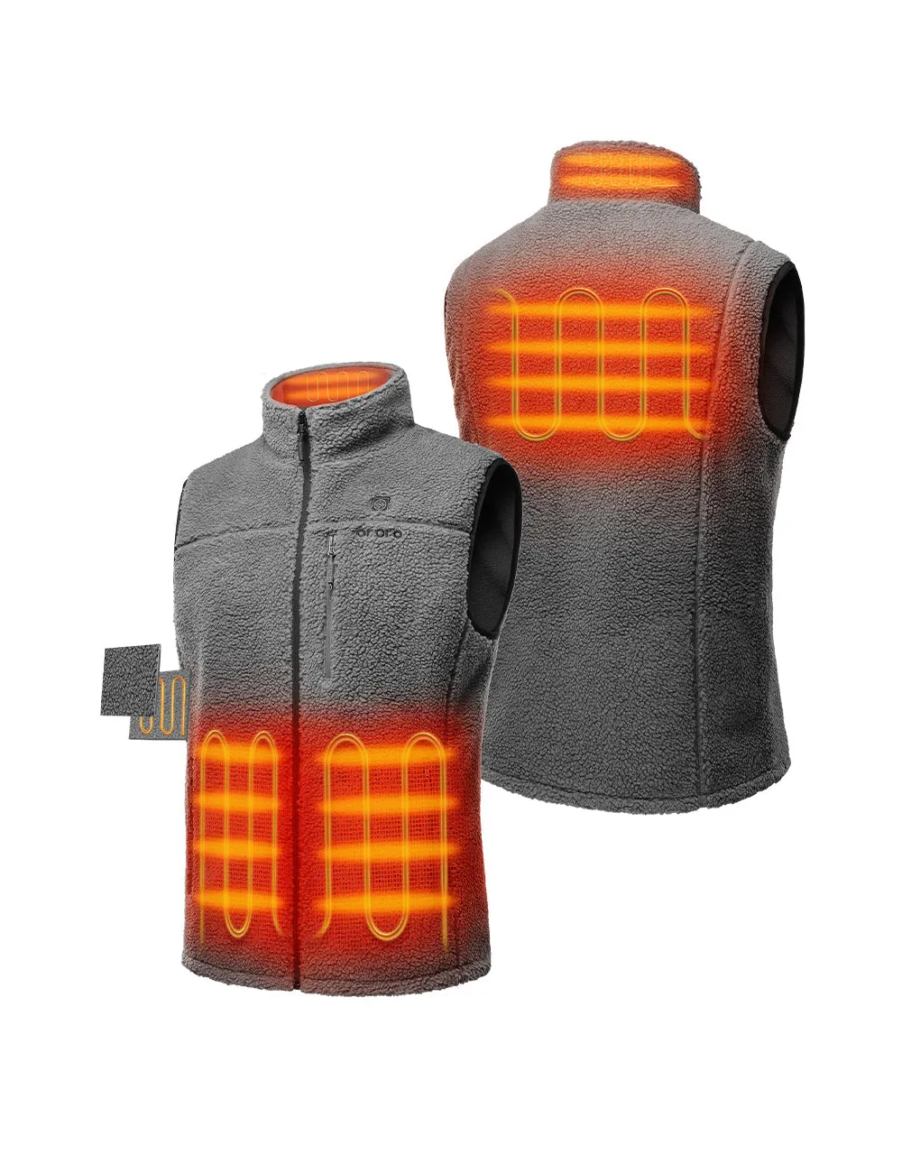 Men's Heated Recycled Fleece Gilet - Grey