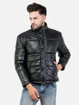 Men's Regular Fit Black Puffer Jacket