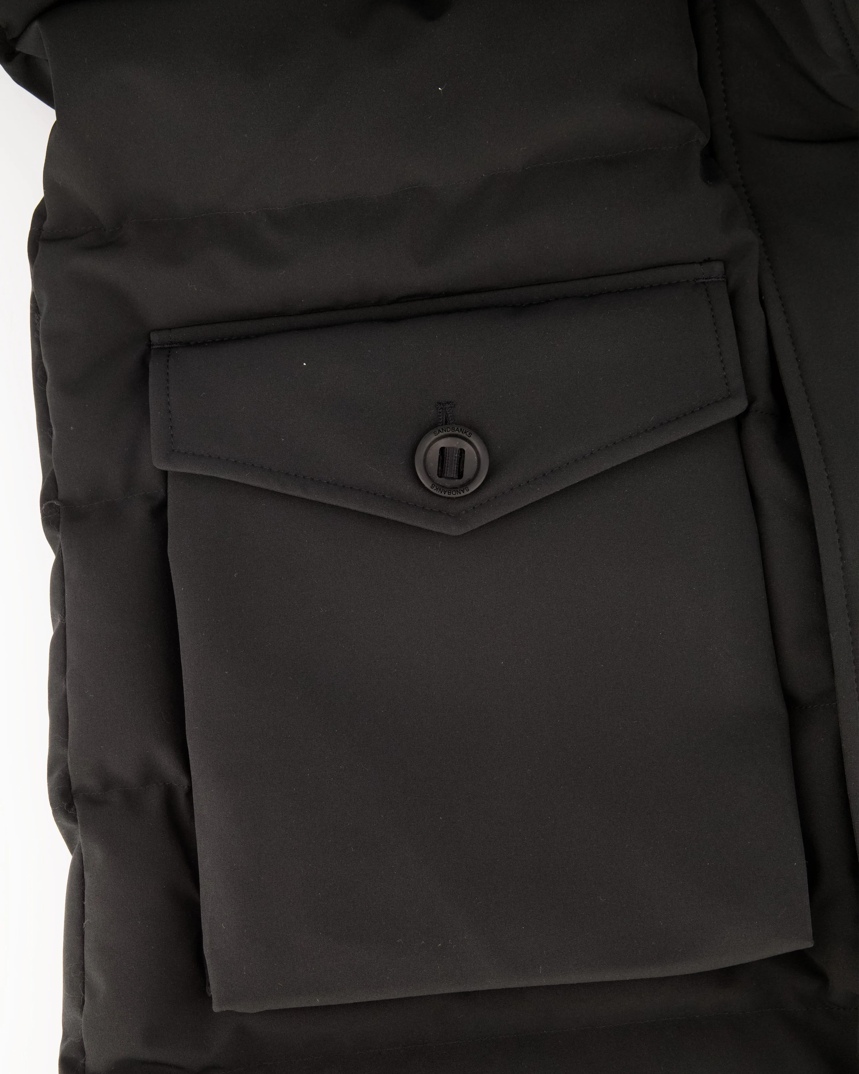 Men's Sandbanks Branksome Black Long Puffer Jacket