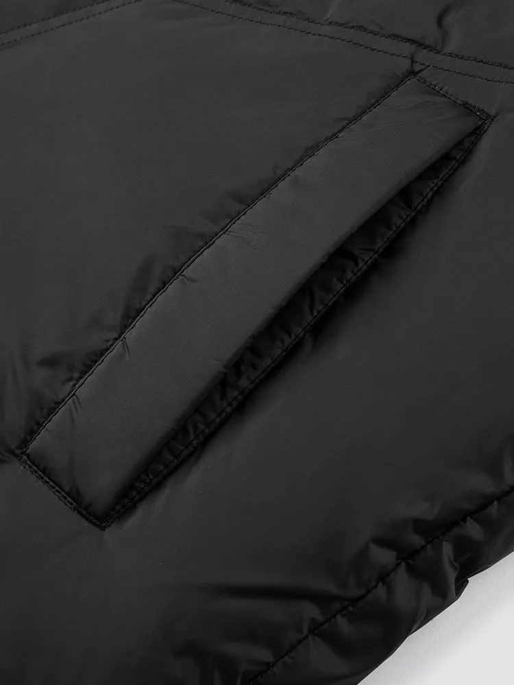 Men's white short thick down jacket
