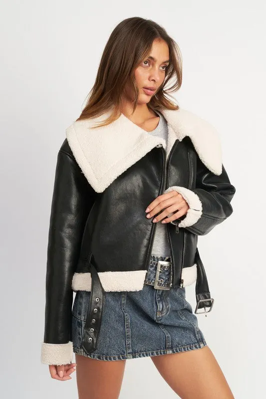 No Chill Shearling Faux Leather Jacket