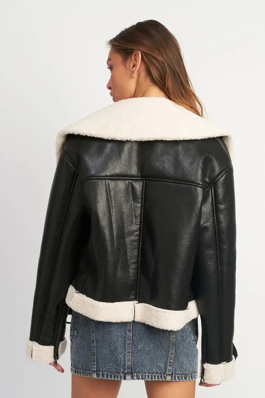No Chill Shearling Faux Leather Jacket