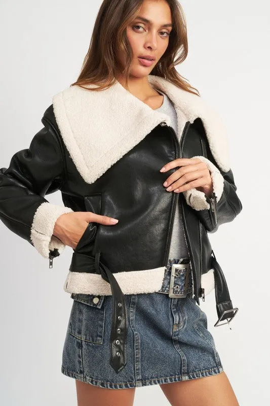 No Chill Shearling Faux Leather Jacket