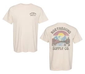 Northbound Supply Co. Mens Ivory Rockies Sunset Tshirt