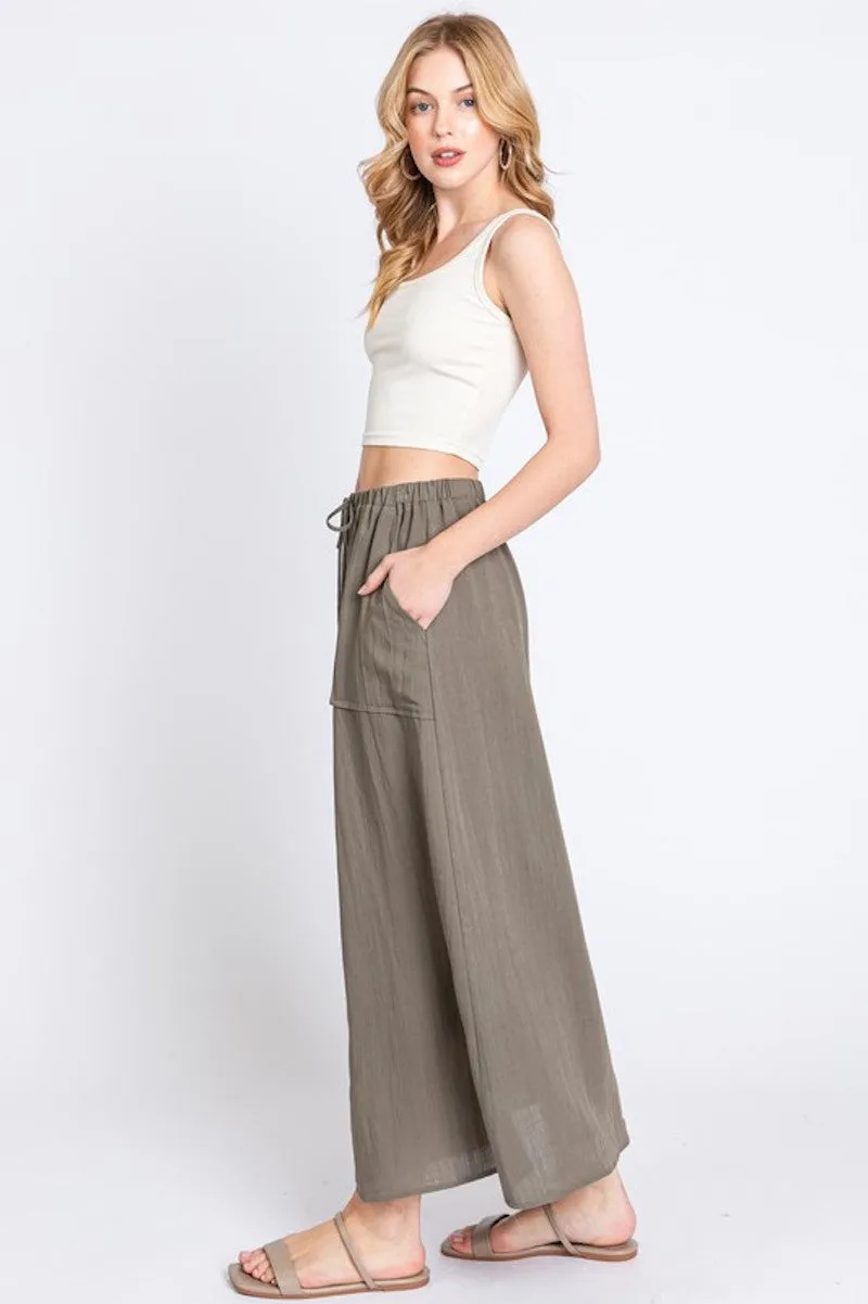Olive pocket maxi skirt