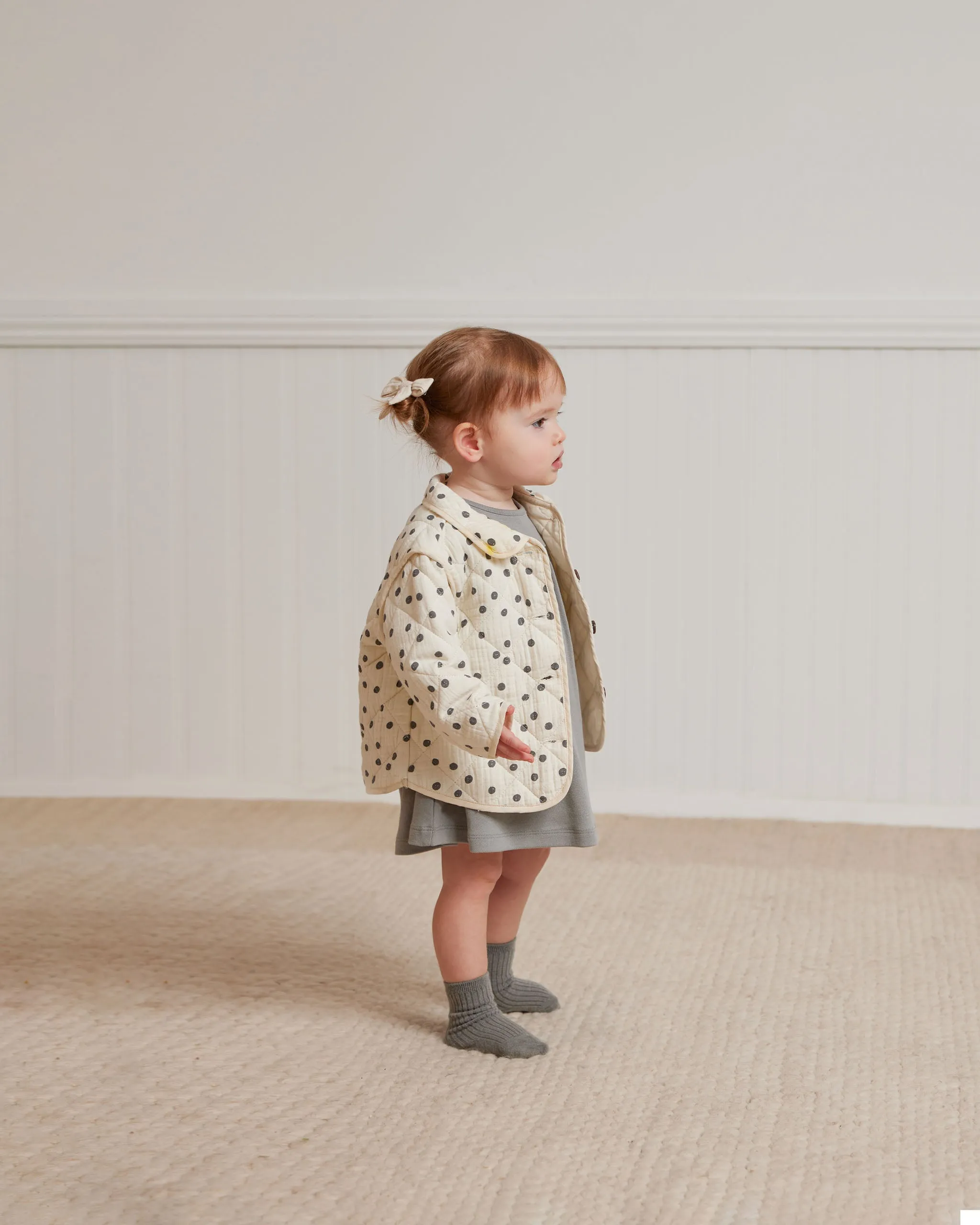 Quincy Mae Quilted Jacket - Navy Dot