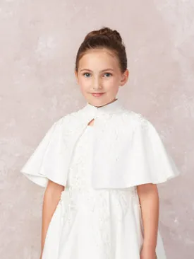 SALE TK7912 Ivory Satin Cape with Applique