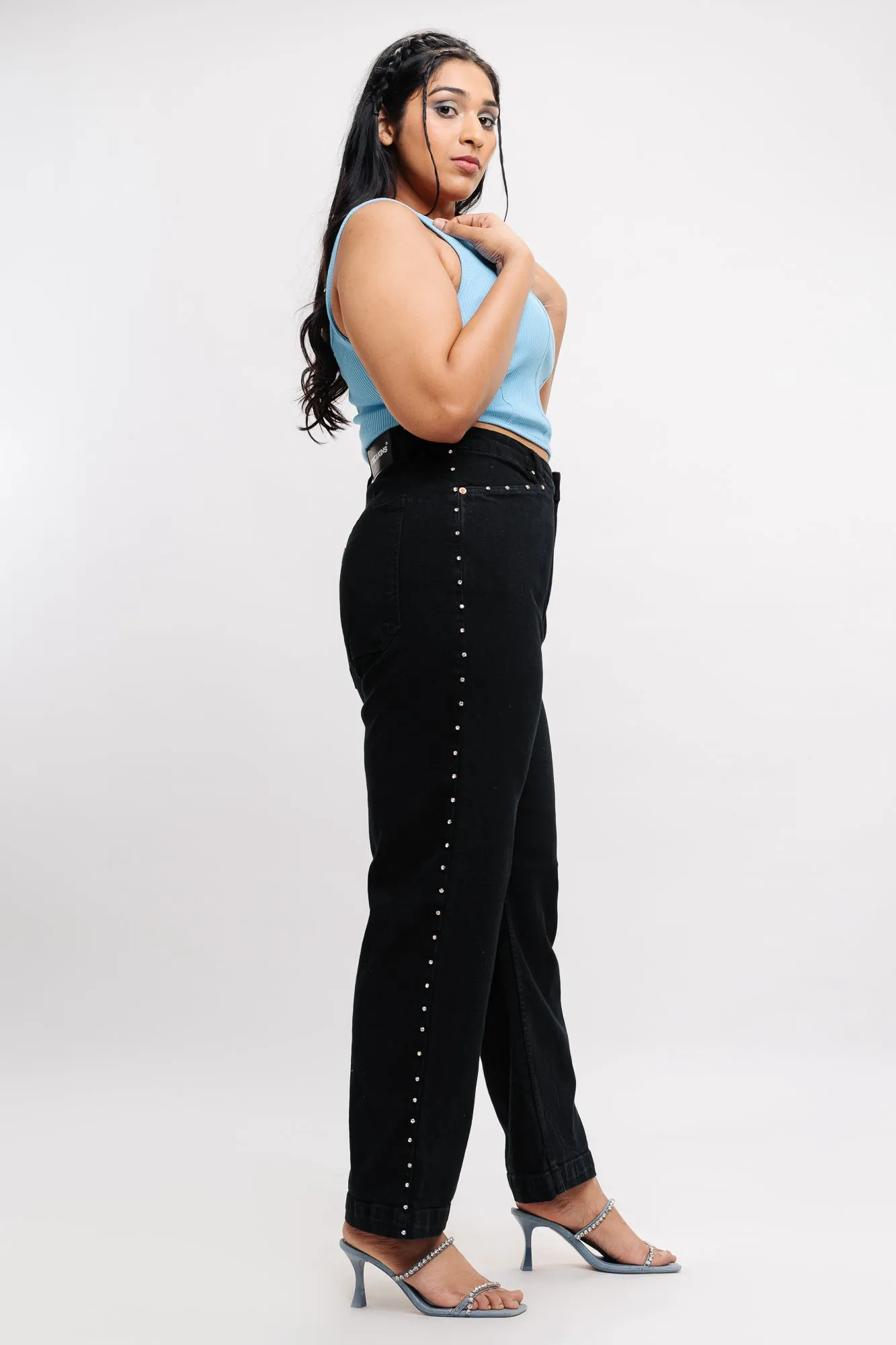 Scatter Around Black Straight Jeans