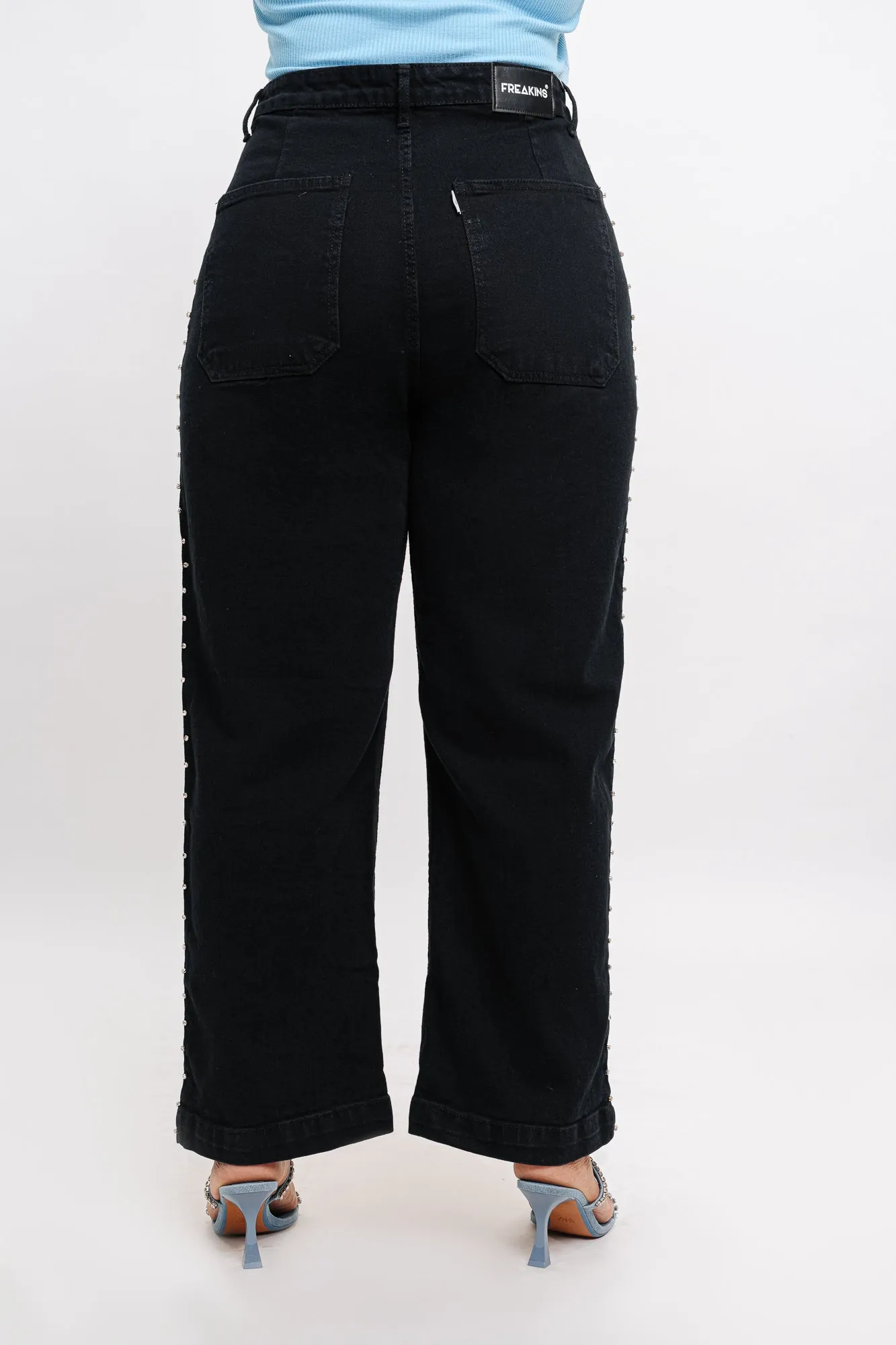 Scatter Around Black Straight Jeans