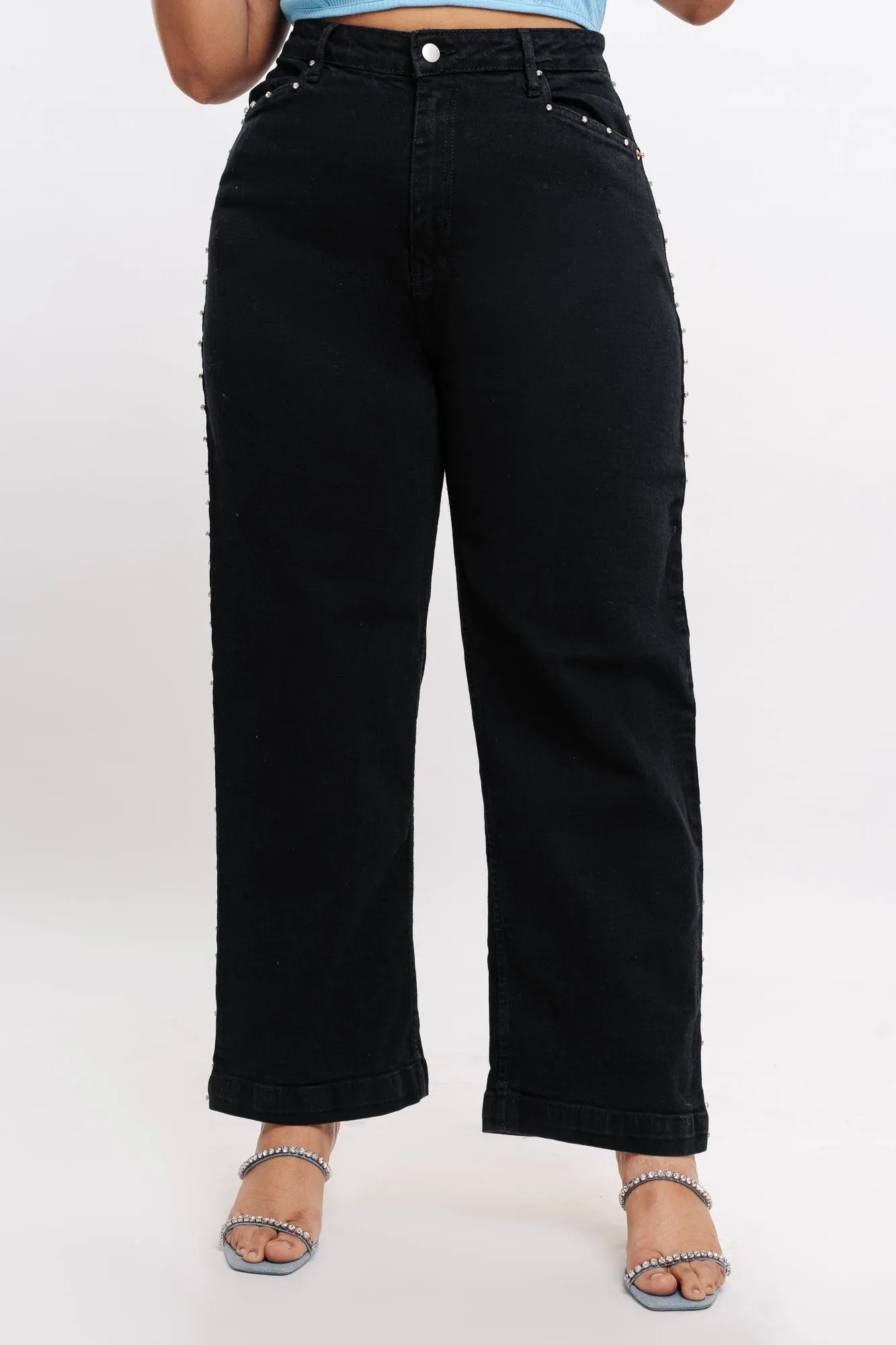 Scatter Around Black Straight Jeans