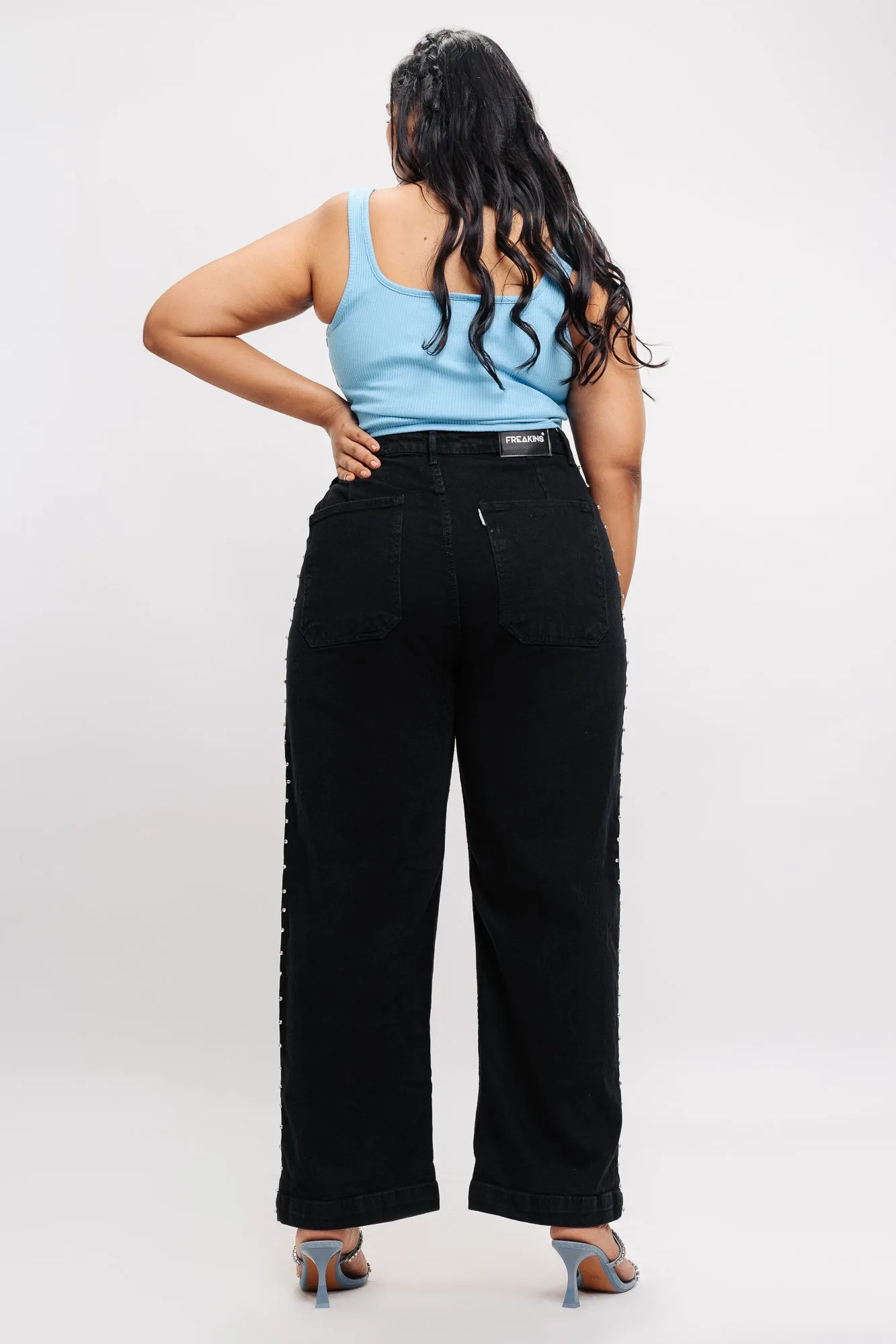 Scatter Around Black Straight Jeans