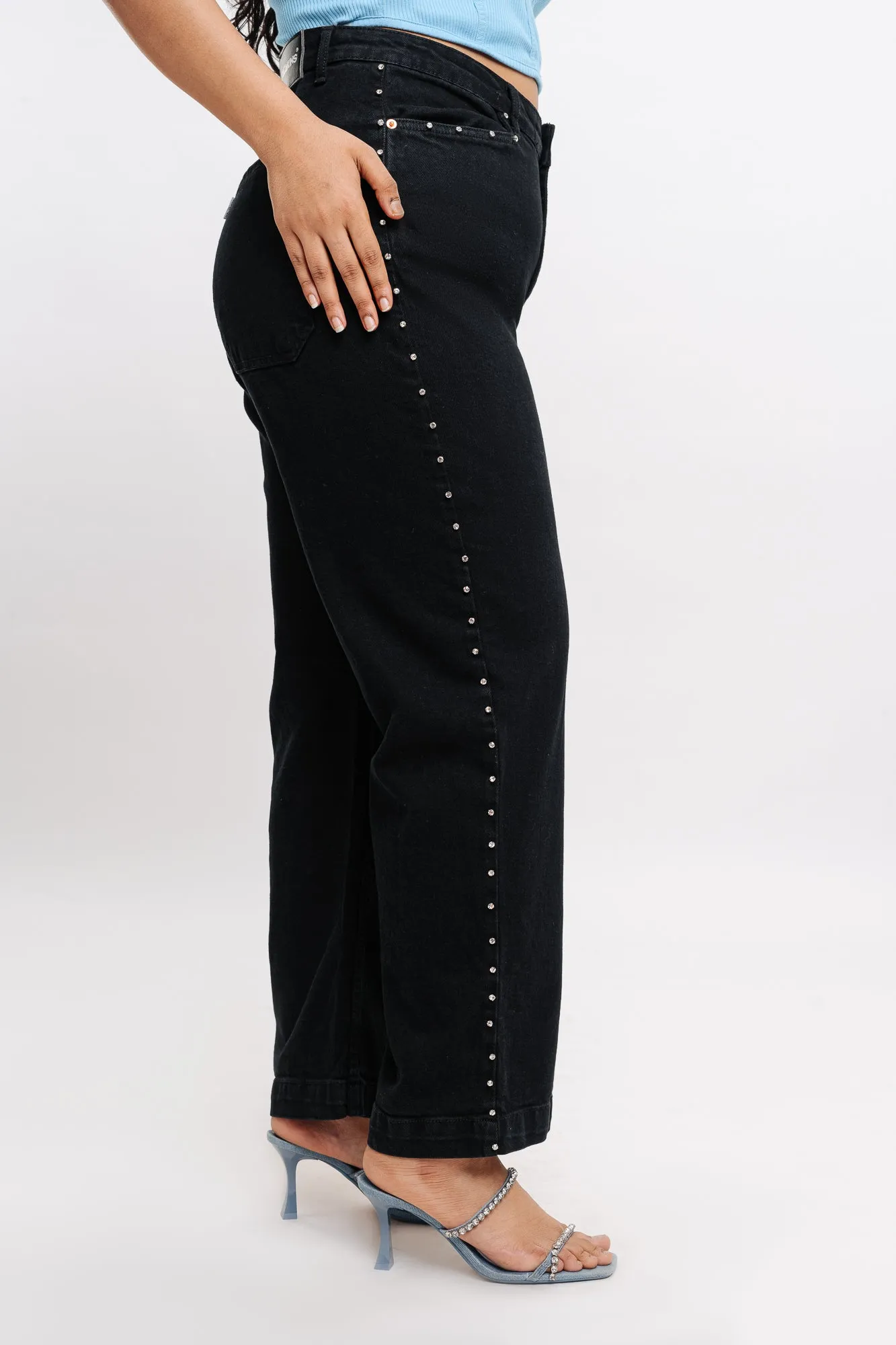 Scatter Around Black Straight Jeans