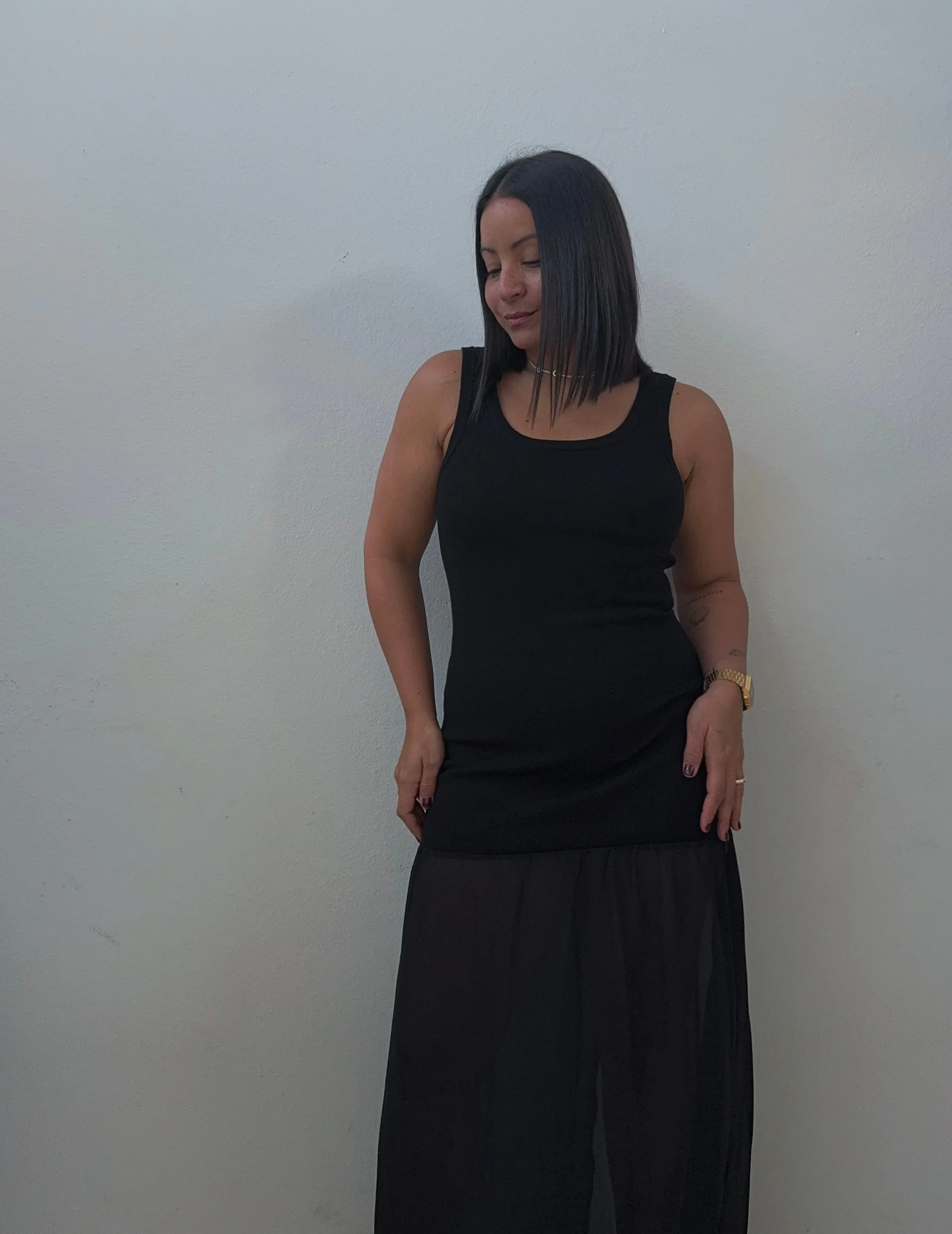 Seductive Sheer Contrast Dress