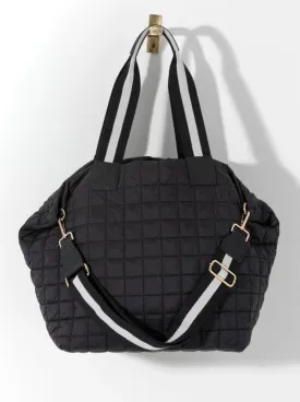 Shiraleah Ezra Quilted Nylon Travel Tote, Black