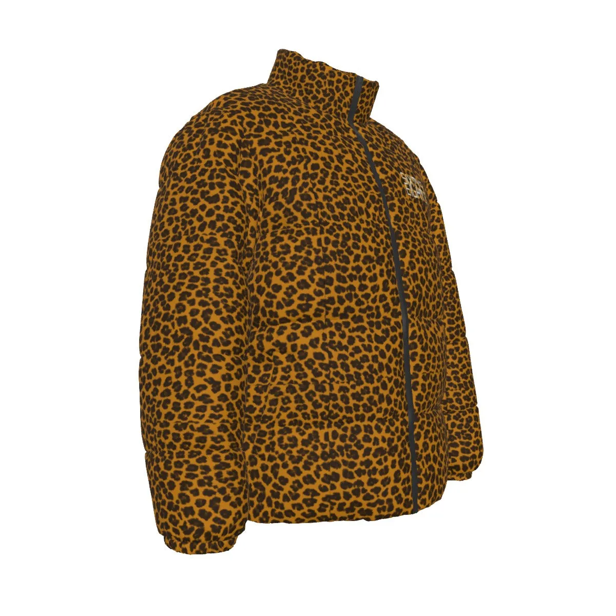 Sixty Eight 93 Logo White Cheetah Orange Unisex Puffer Jacket
