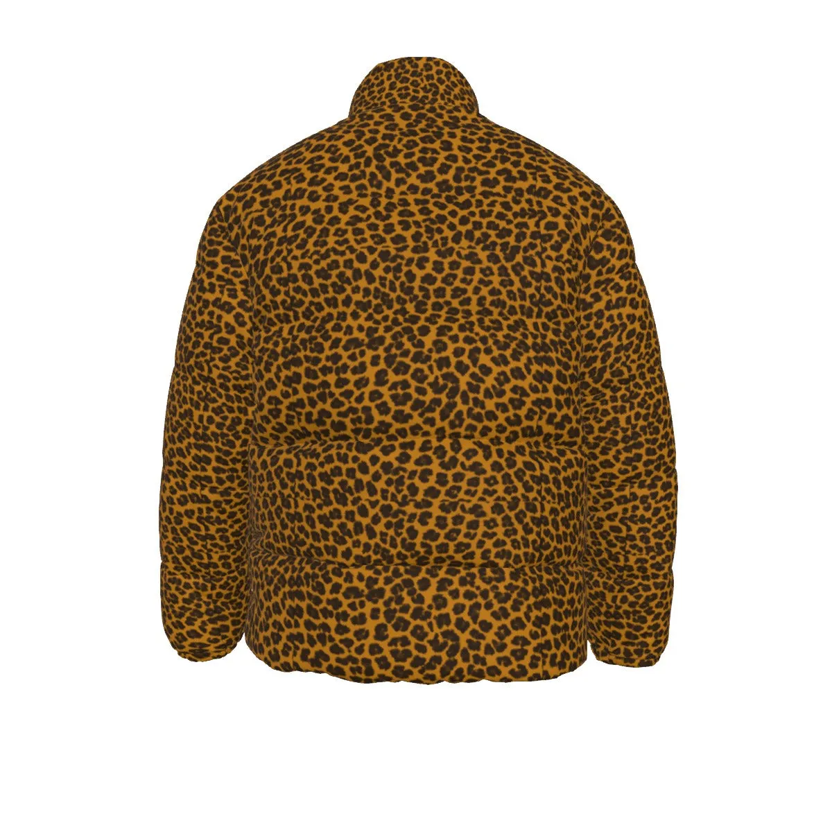 Sixty Eight 93 Logo White Cheetah Orange Unisex Puffer Jacket