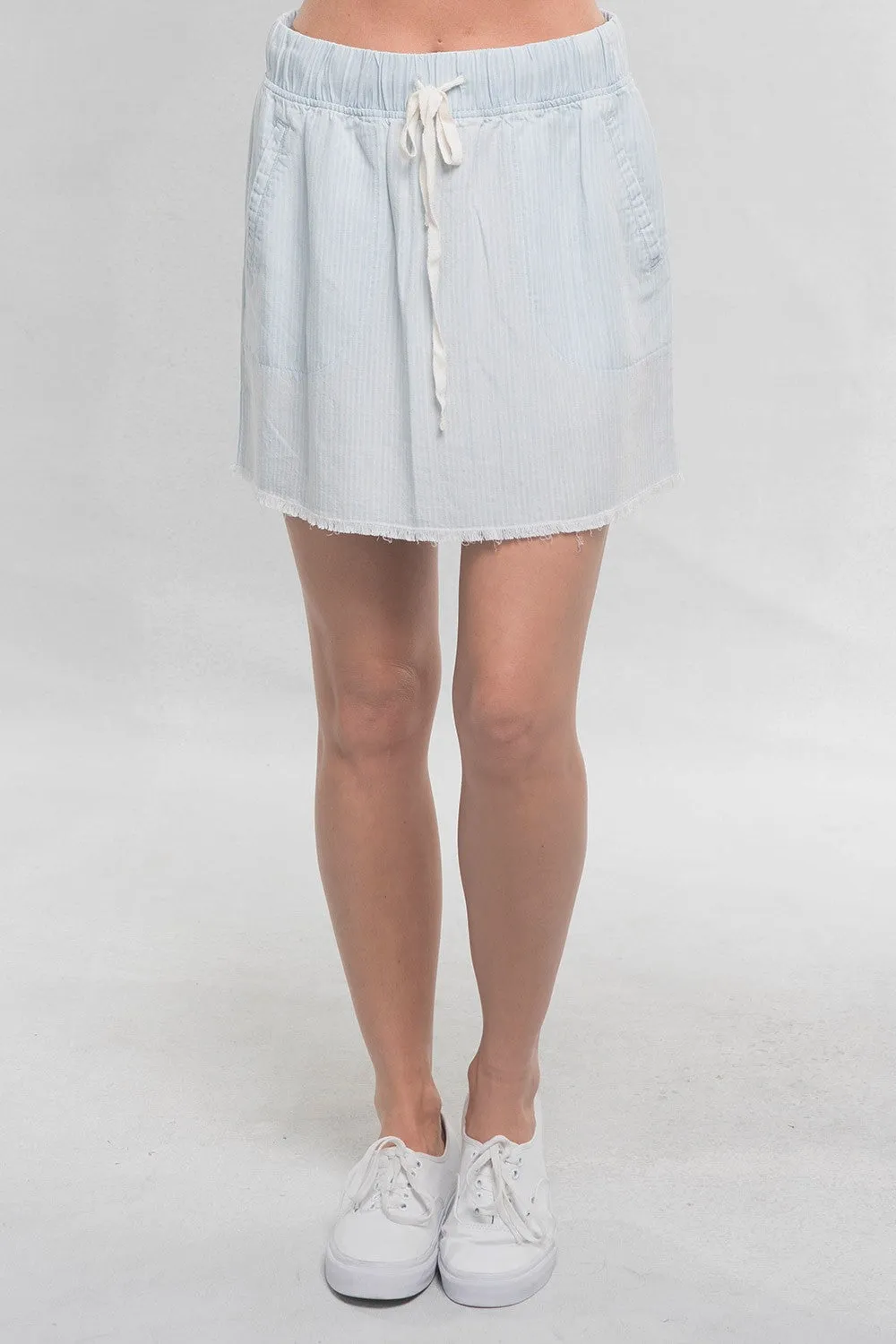 Tencel Drawstring Mini Skirt
