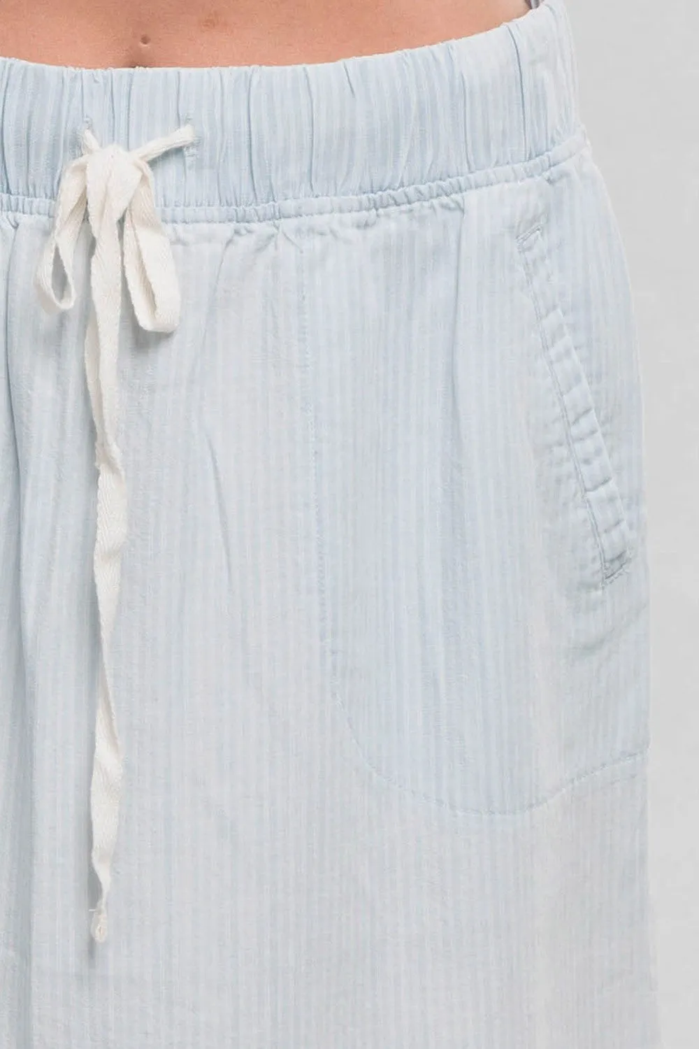 Tencel Drawstring Mini Skirt