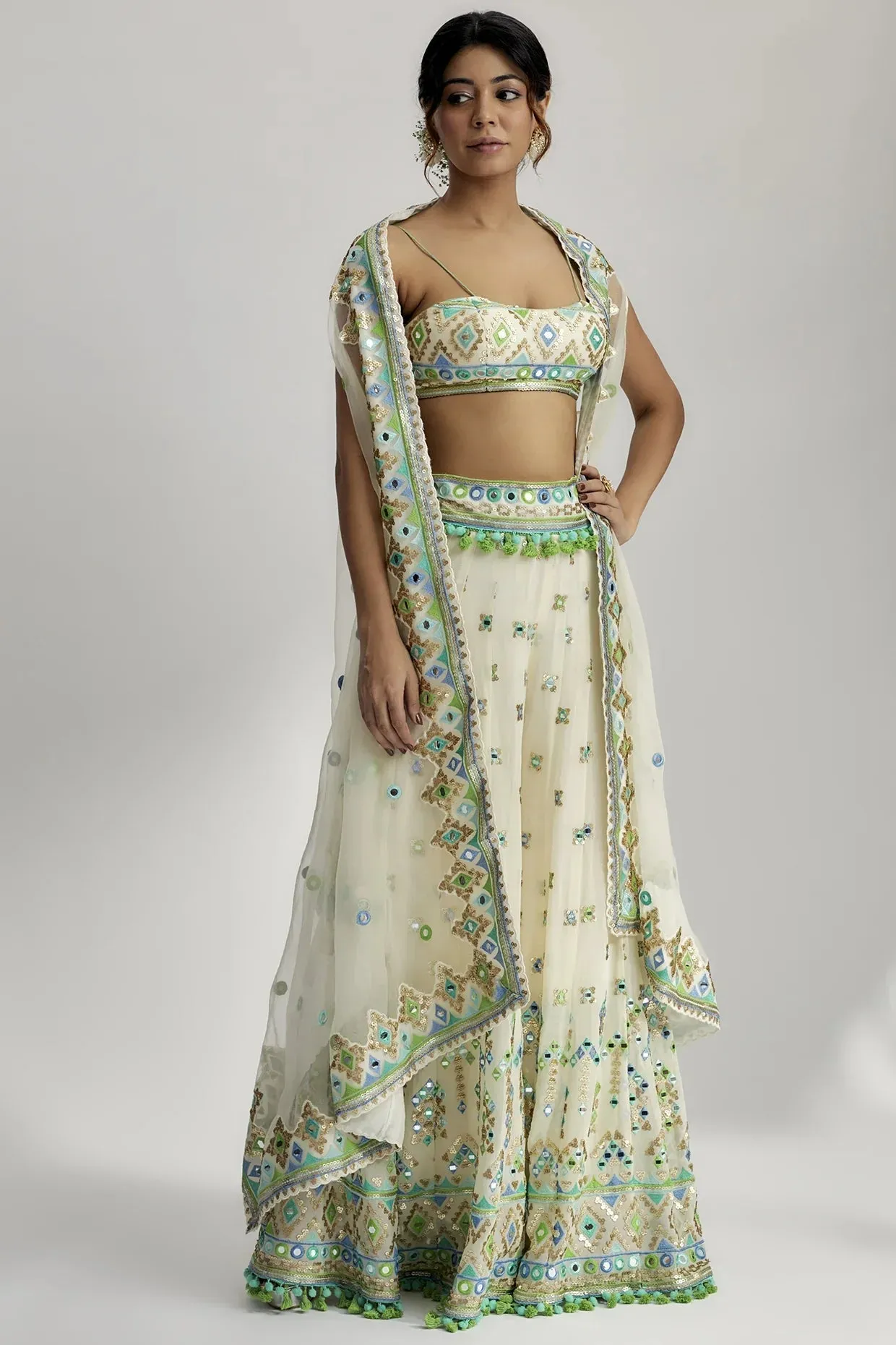 The Imran Cape Set  With Flared Pants