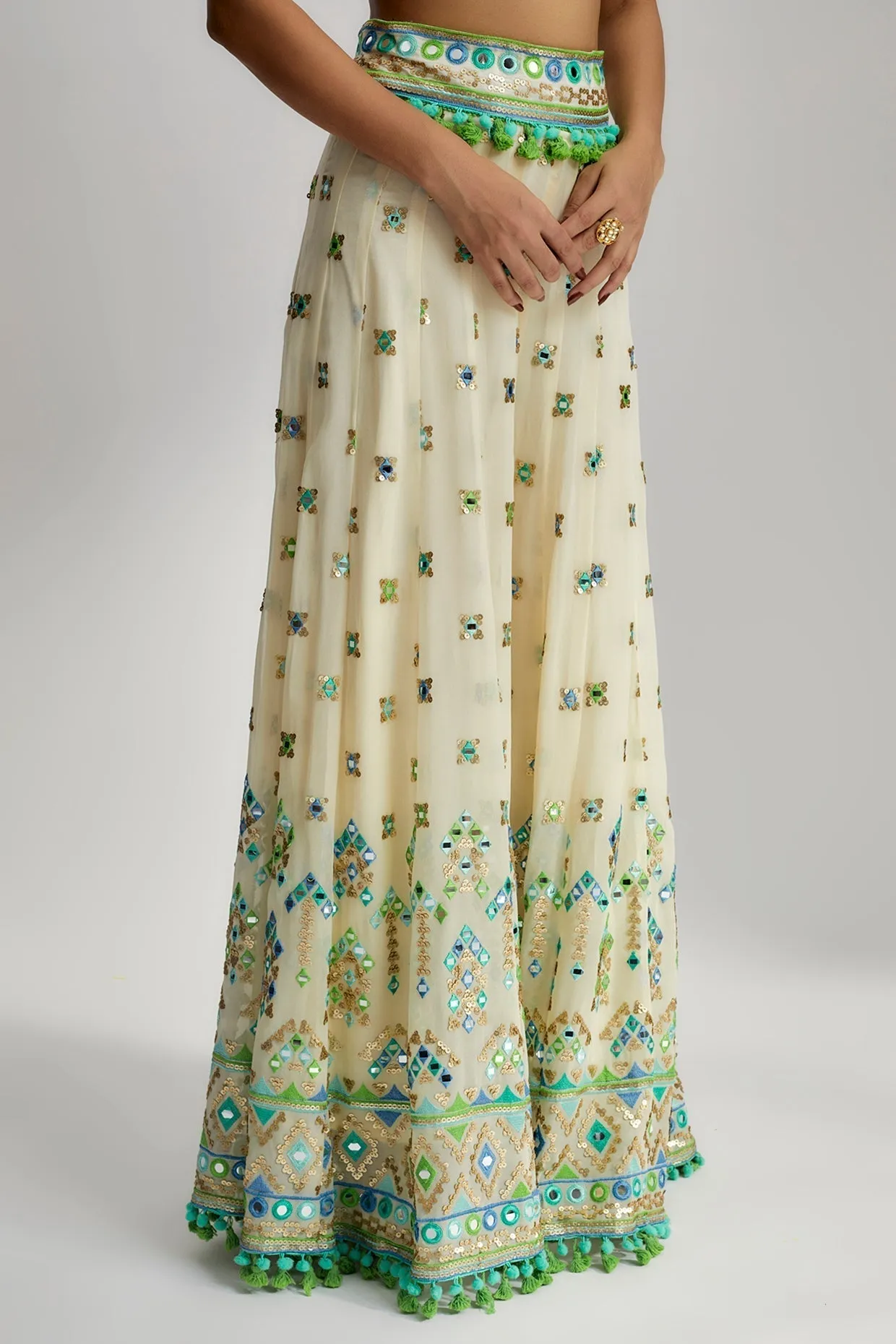 The Imran Cape Set  With Flared Pants