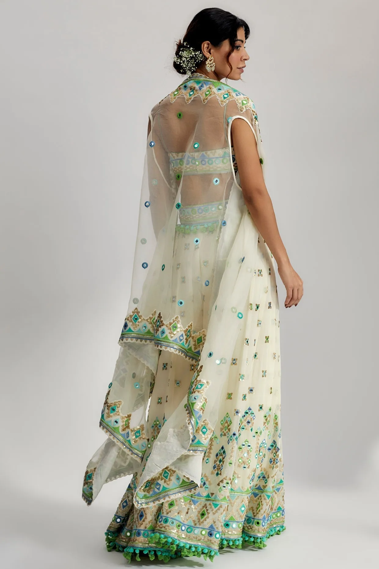 The Imran Cape Set  With Flared Pants