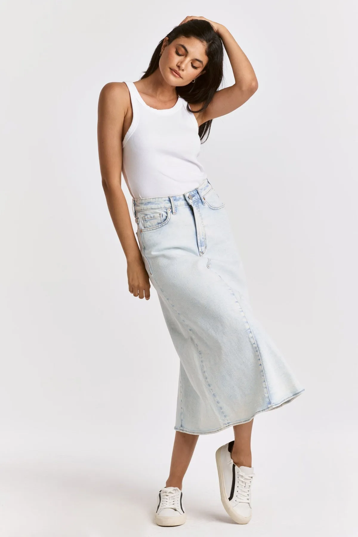 Venus Midi Denim Skirt