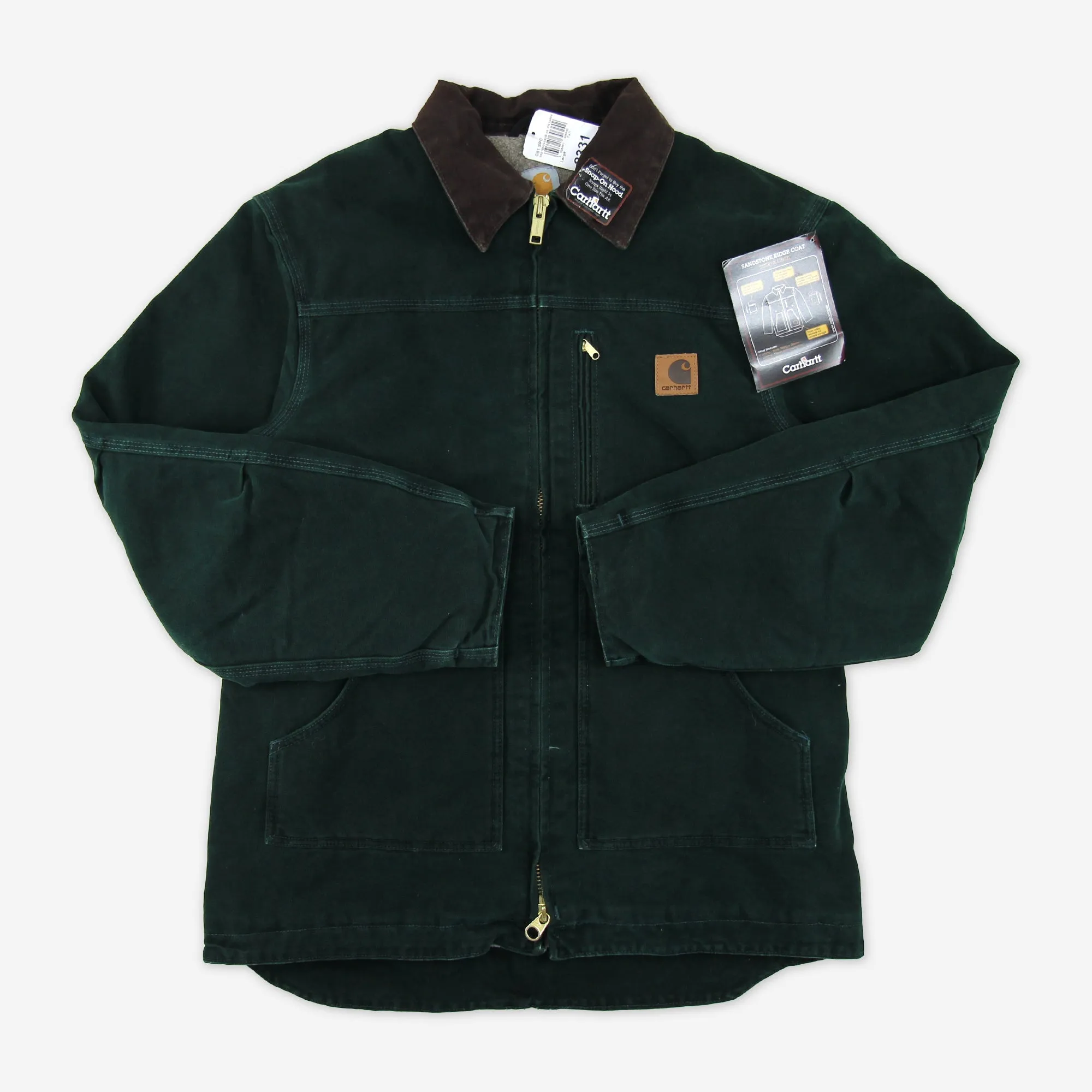 Vintage Carhartt C61 SPC (spruce) Sherpa Lined Sandstone Ridge Coat NWT Large Tall