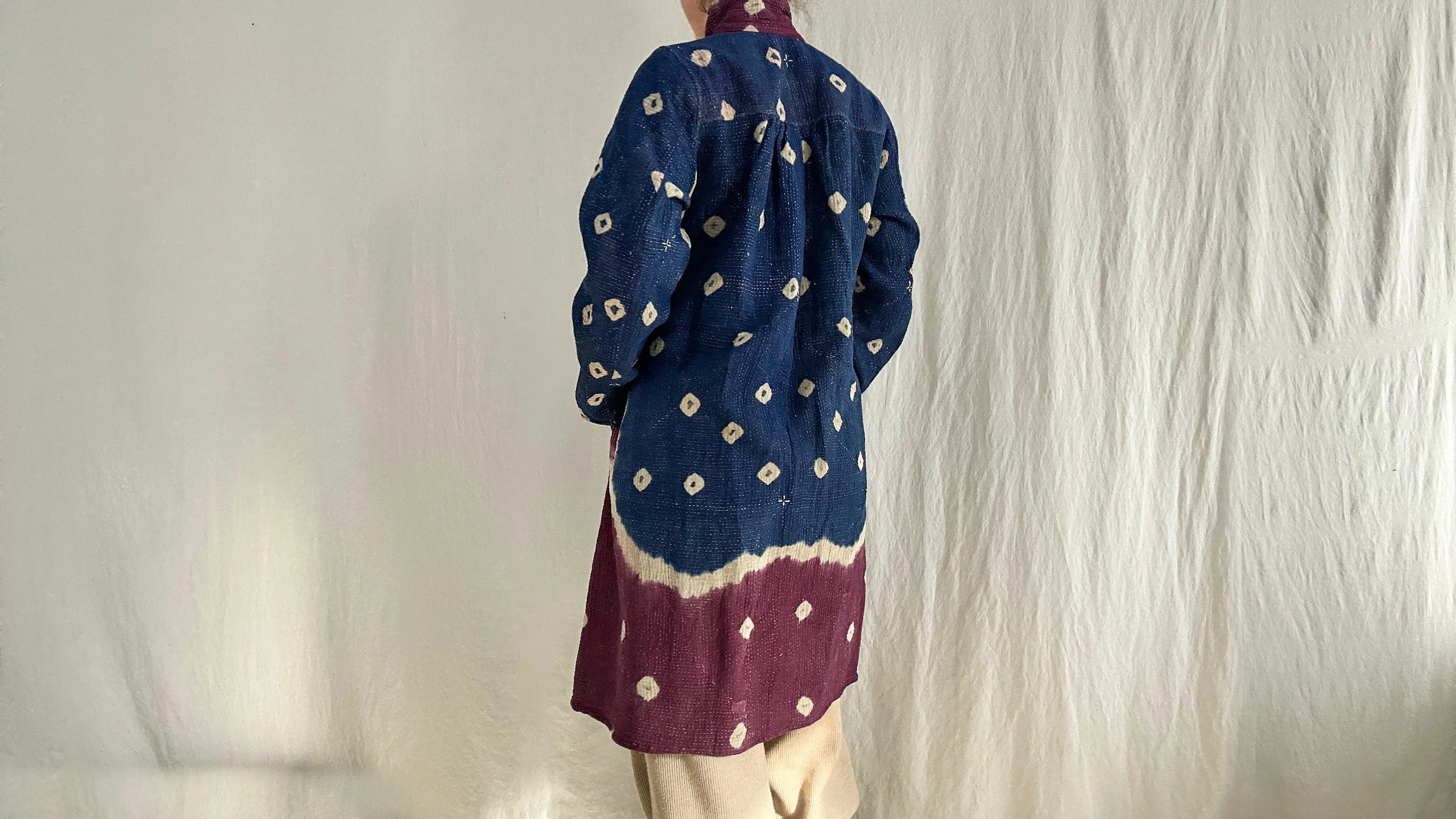 Vintage Kantha Tie Dyed Coat.