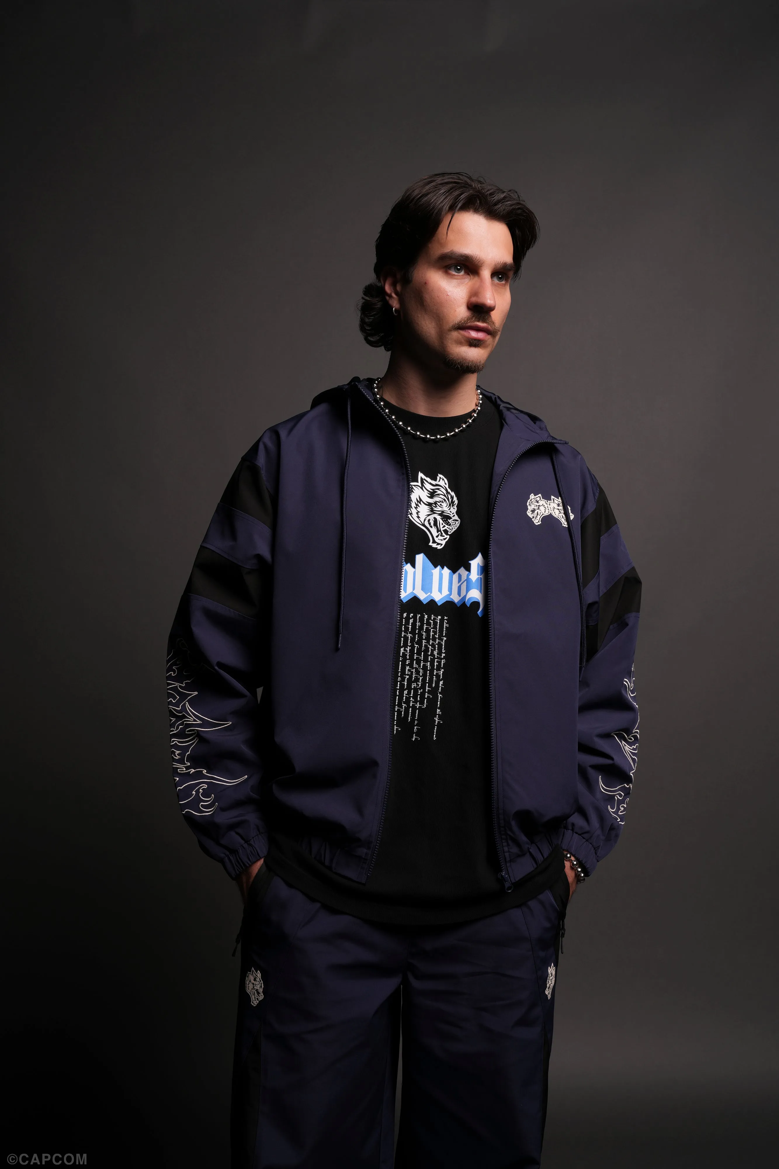 Wolves Hesh Brolic Track Jacket in Storm Blue/Black