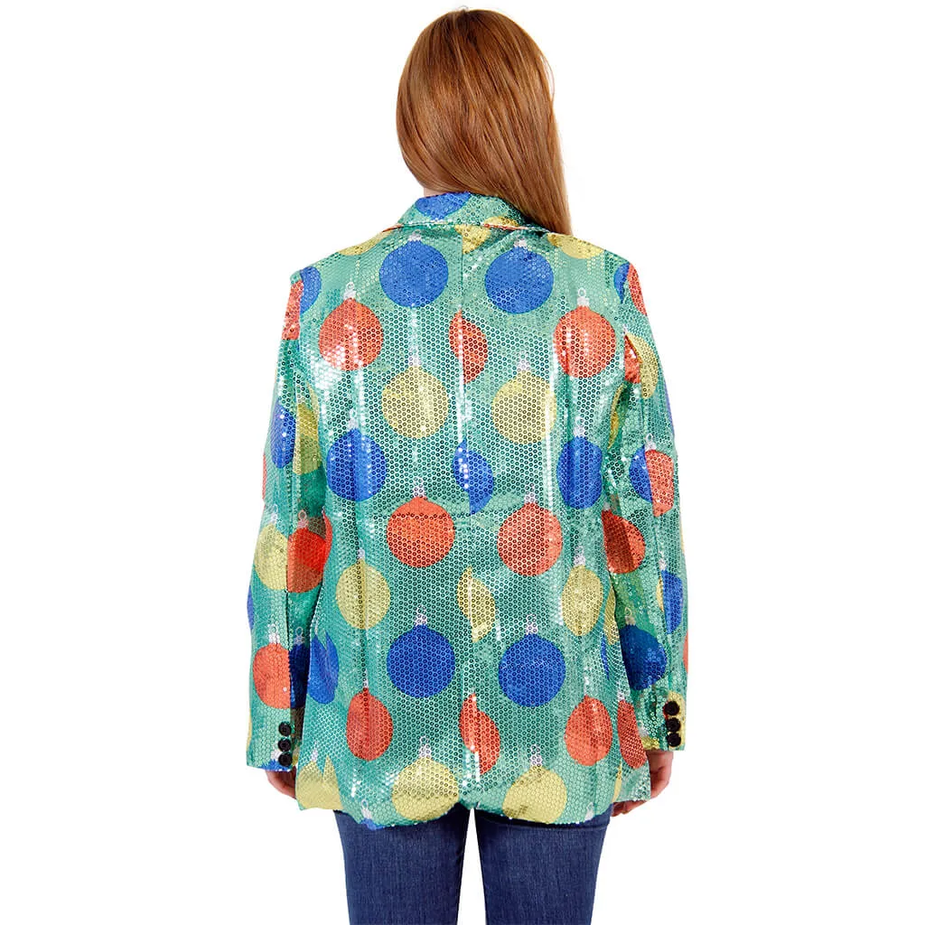 Women's Festive Sequins Blazer Jacket JulesRoche 100% Polyester