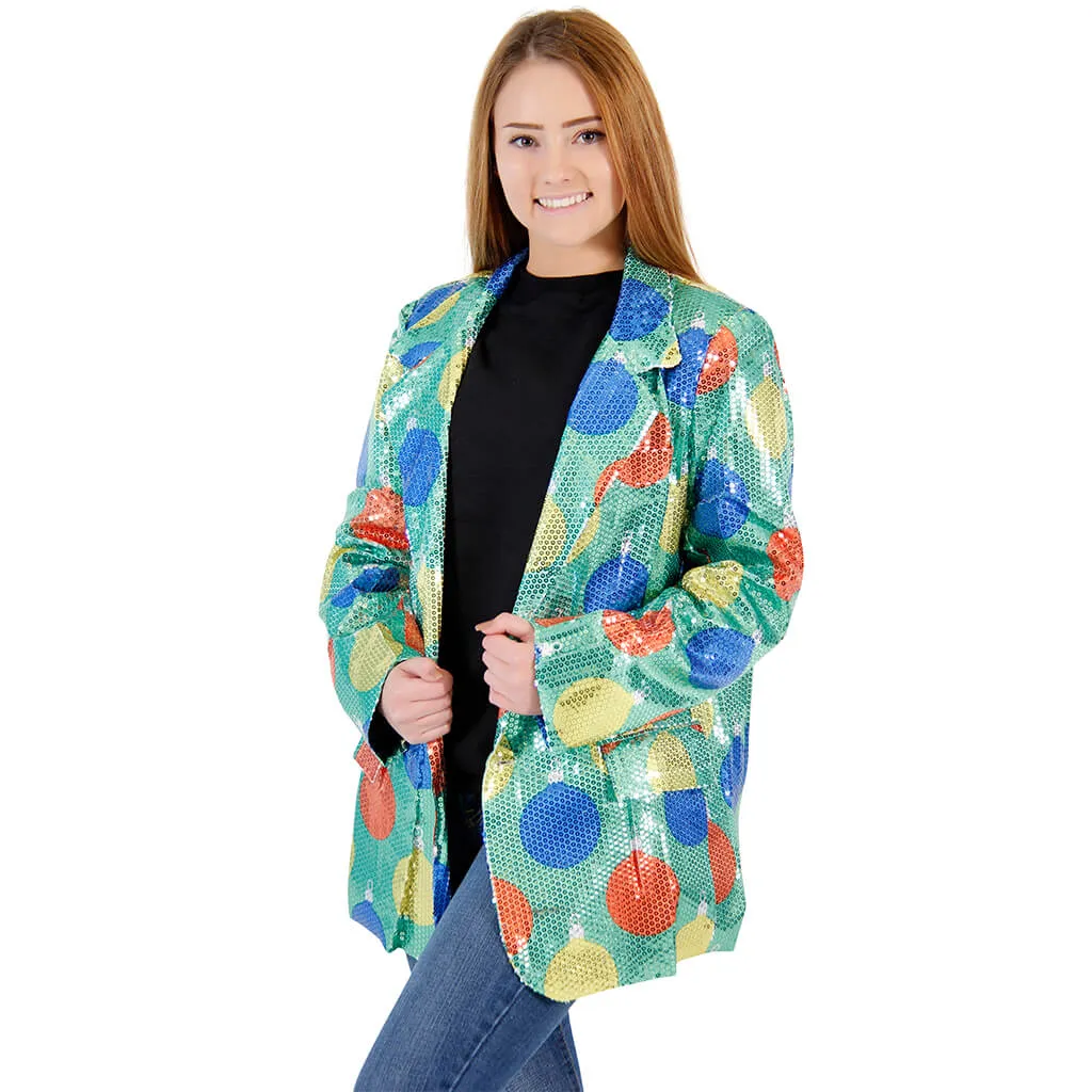 Women's Festive Sequins Blazer Jacket JulesRoche 100% Polyester