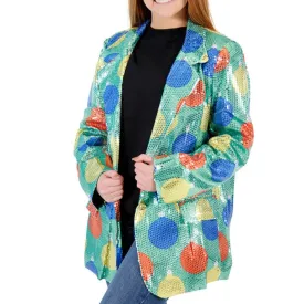 Women's Festive Sequins Blazer Jacket JulesRoche 100% Polyester
