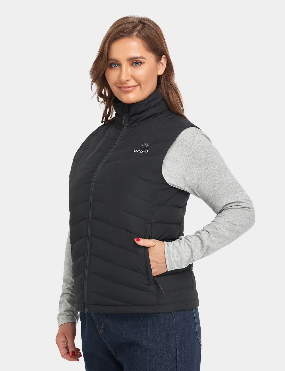 Women's Heated Lightweight Down Gilet - Black