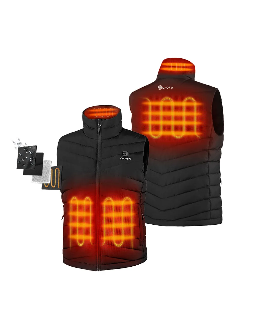 Women's Heated Lightweight Down Gilet - Black