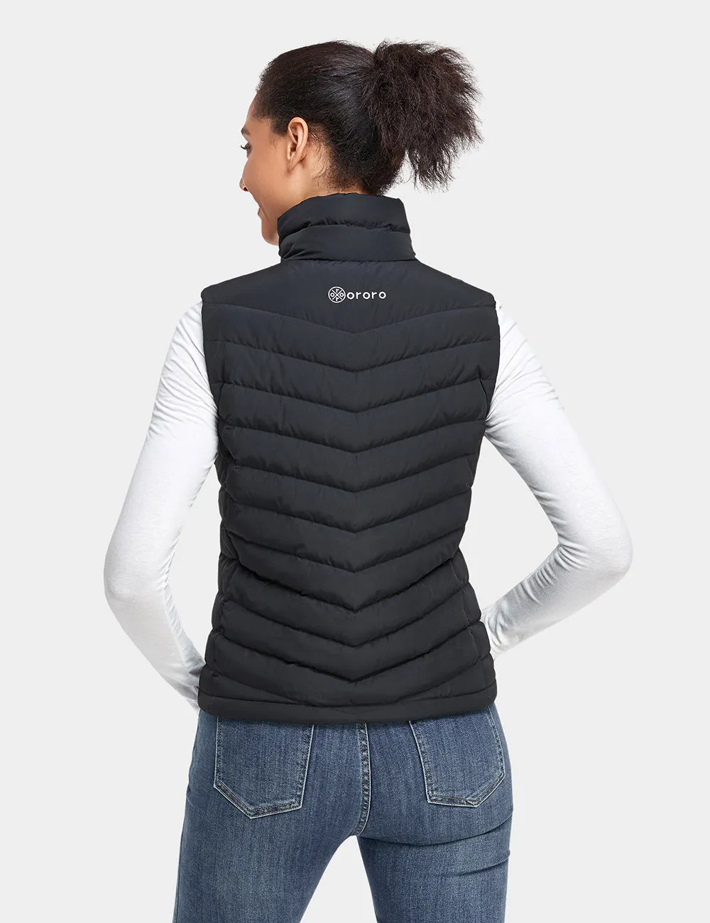 Women's Heated Lightweight Down Gilet - Black