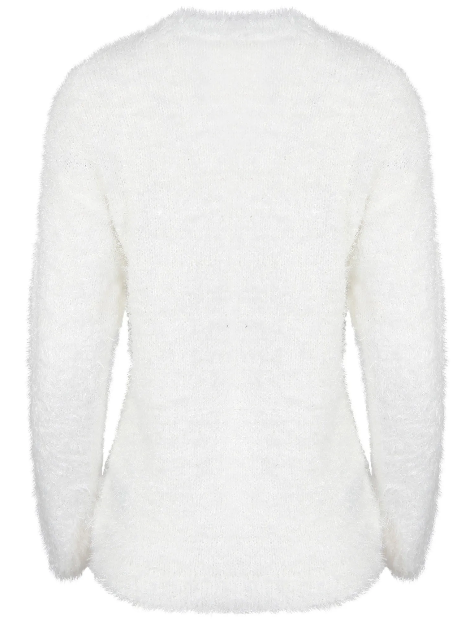Womens Lx Penguin Chick Fluffy Knit Jumper in Cream - Christmas Wishes