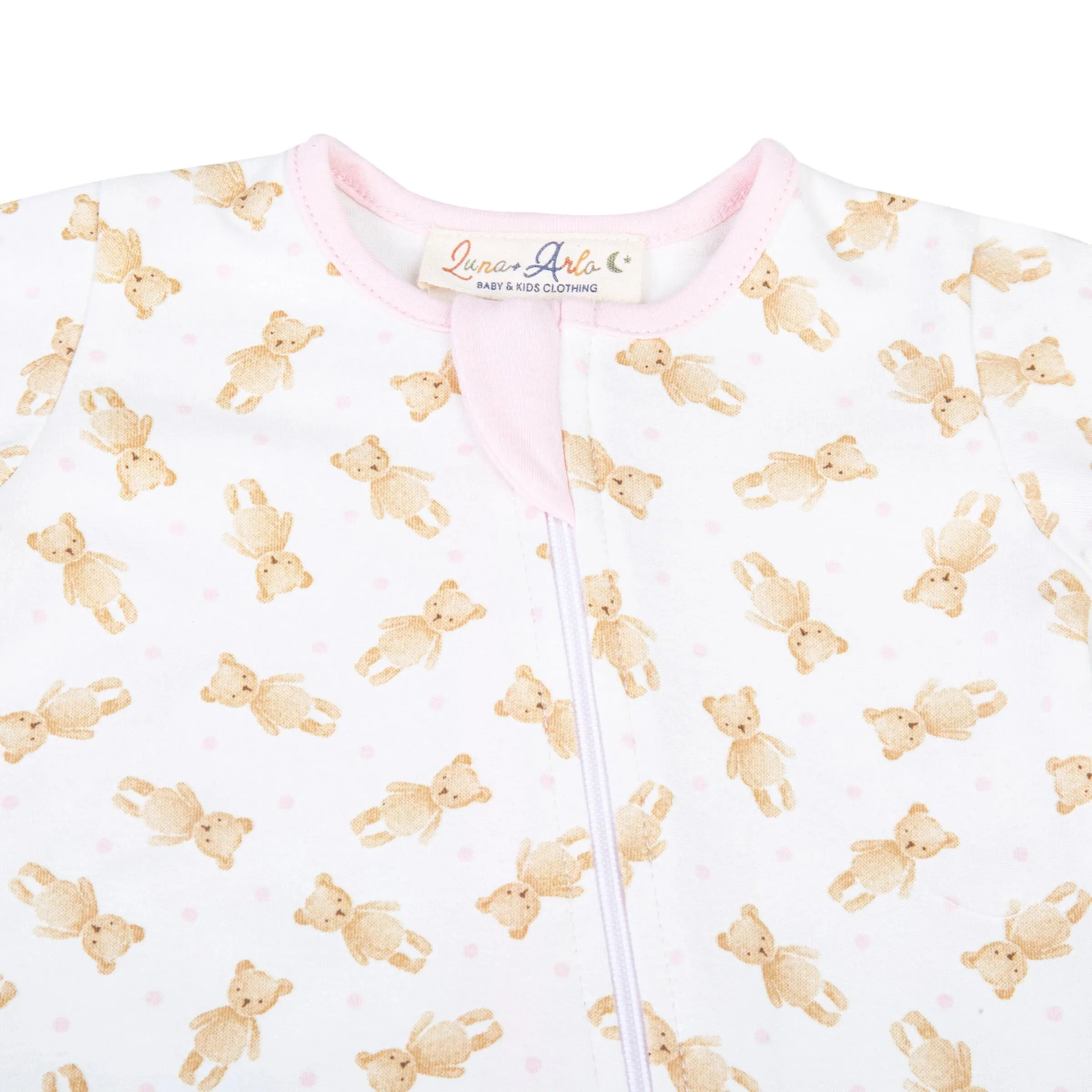 Zipper Footie | Pink Teddy